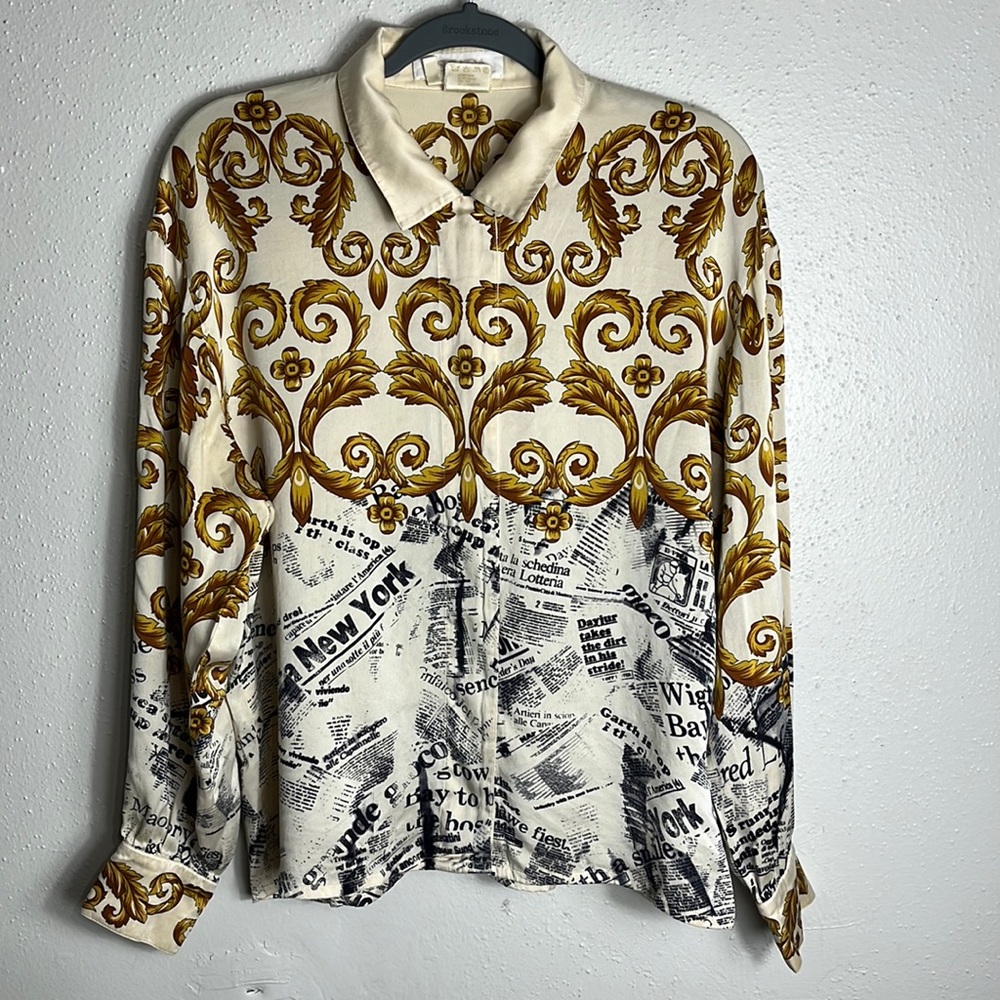 Vintage Escada by Margaretha Ley silk blouse size 42